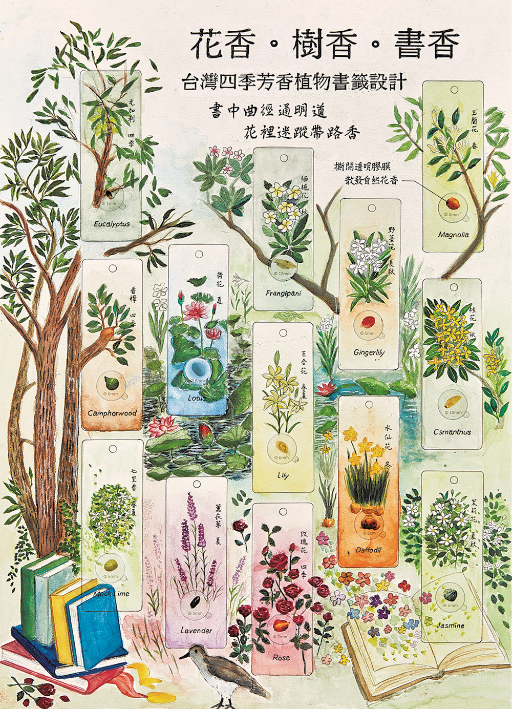 台灣芳香植物書籤設計