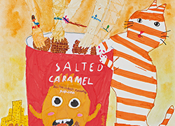 在海灘上吃薯片！