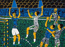 在健身房打手球