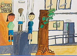 學校的早晨從問候開始