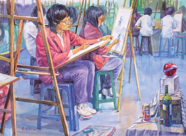 學畫的孩子 Students Learn Painting